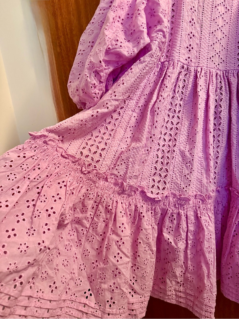 Poupette St. Barth - Aria Lilac Eyelet V-Neck Dress - Picture 8 of 11